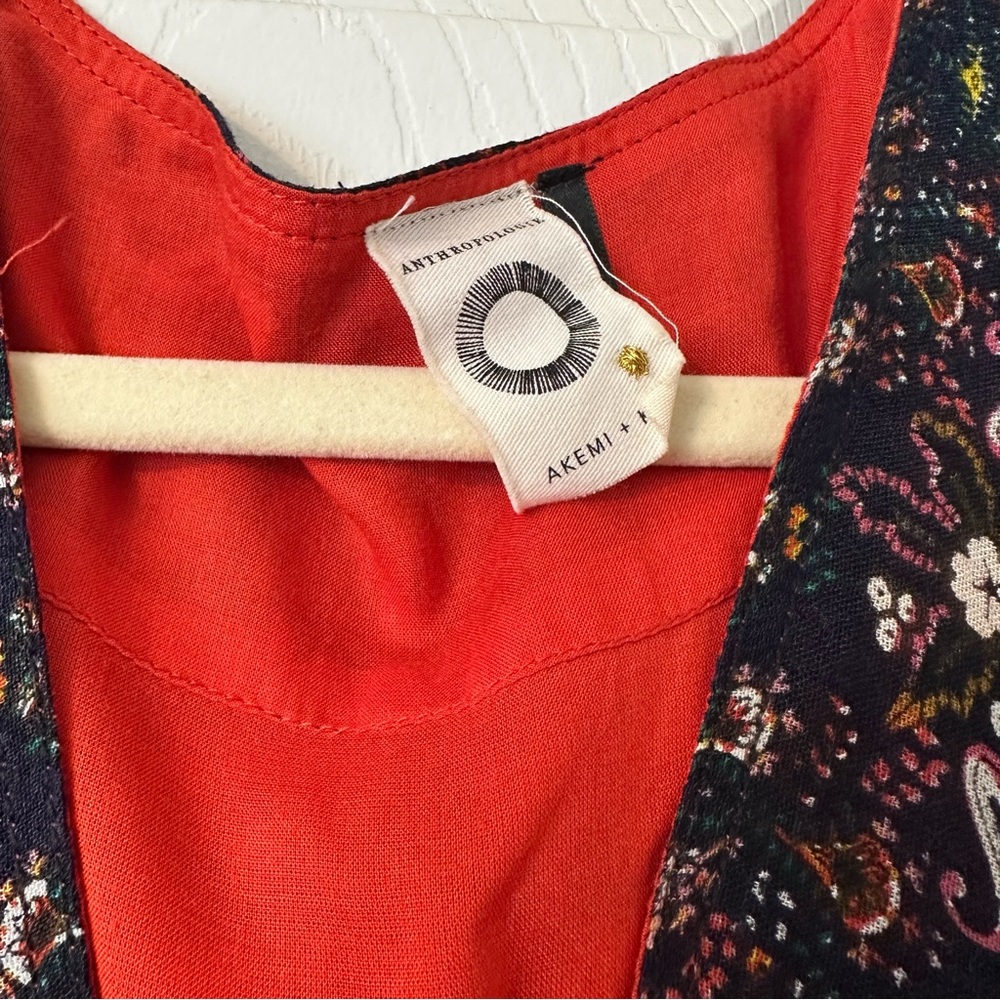 Anthropologie Bohemian Red Floral Dress - Picture 6 of 6